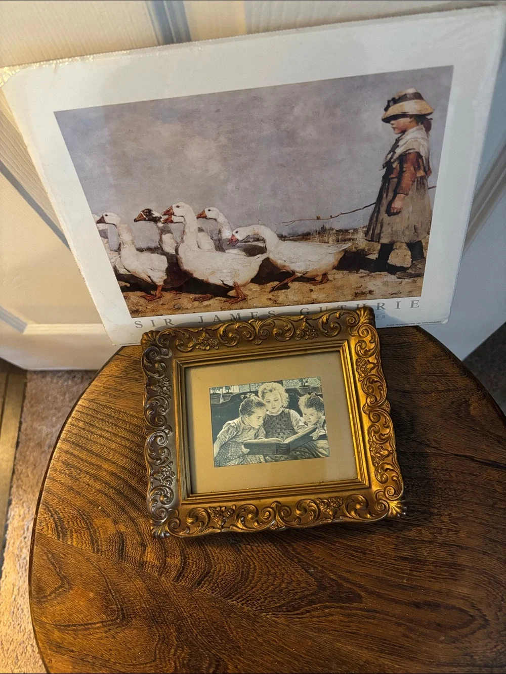 Ornate Gold Decorative Picture Frame - Gold and duck Print